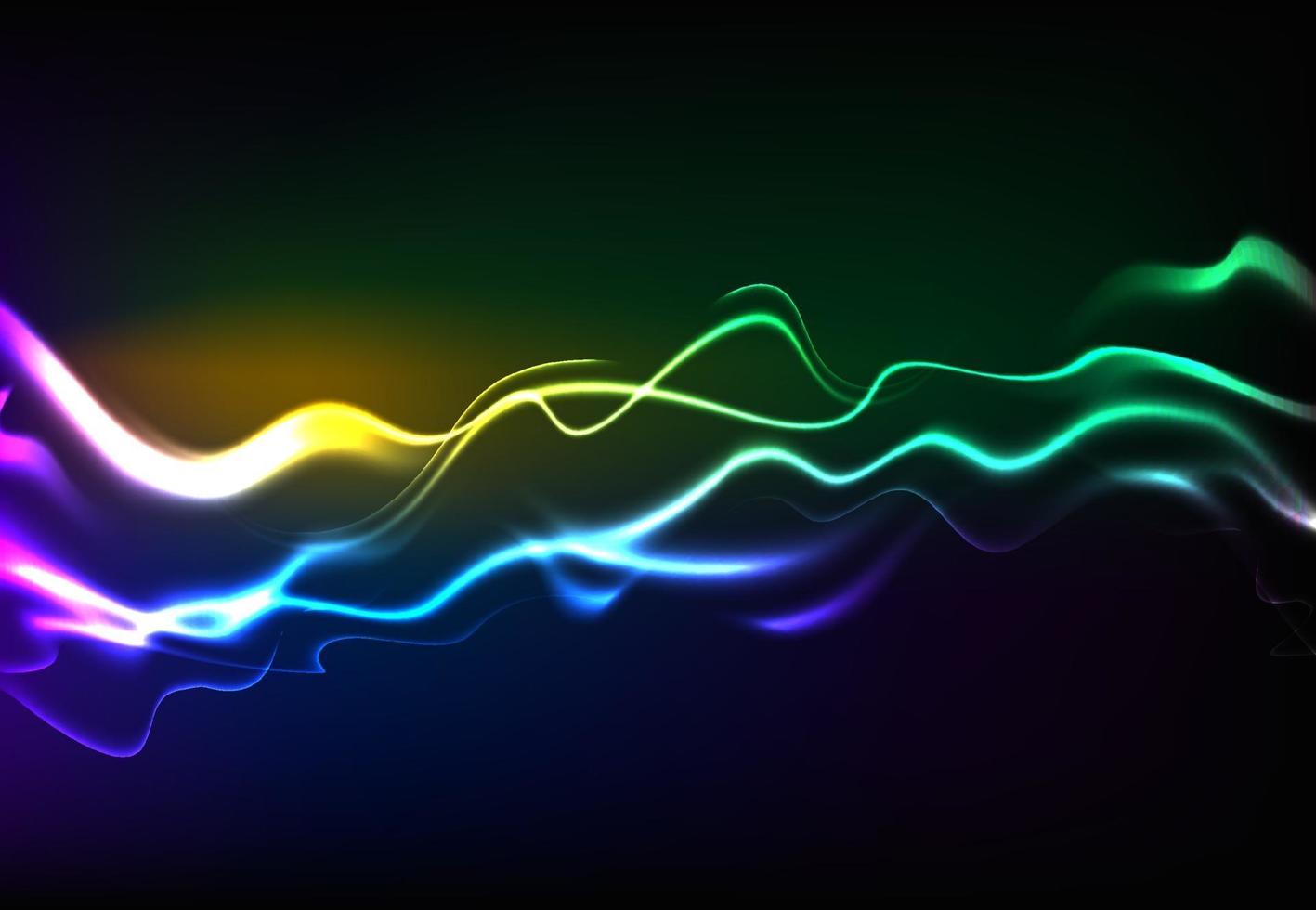 ondas de sonido de habla moderna que oscilan la luz azul oscuro, fondo de tecnología abstracta. ilustración vectorial vector