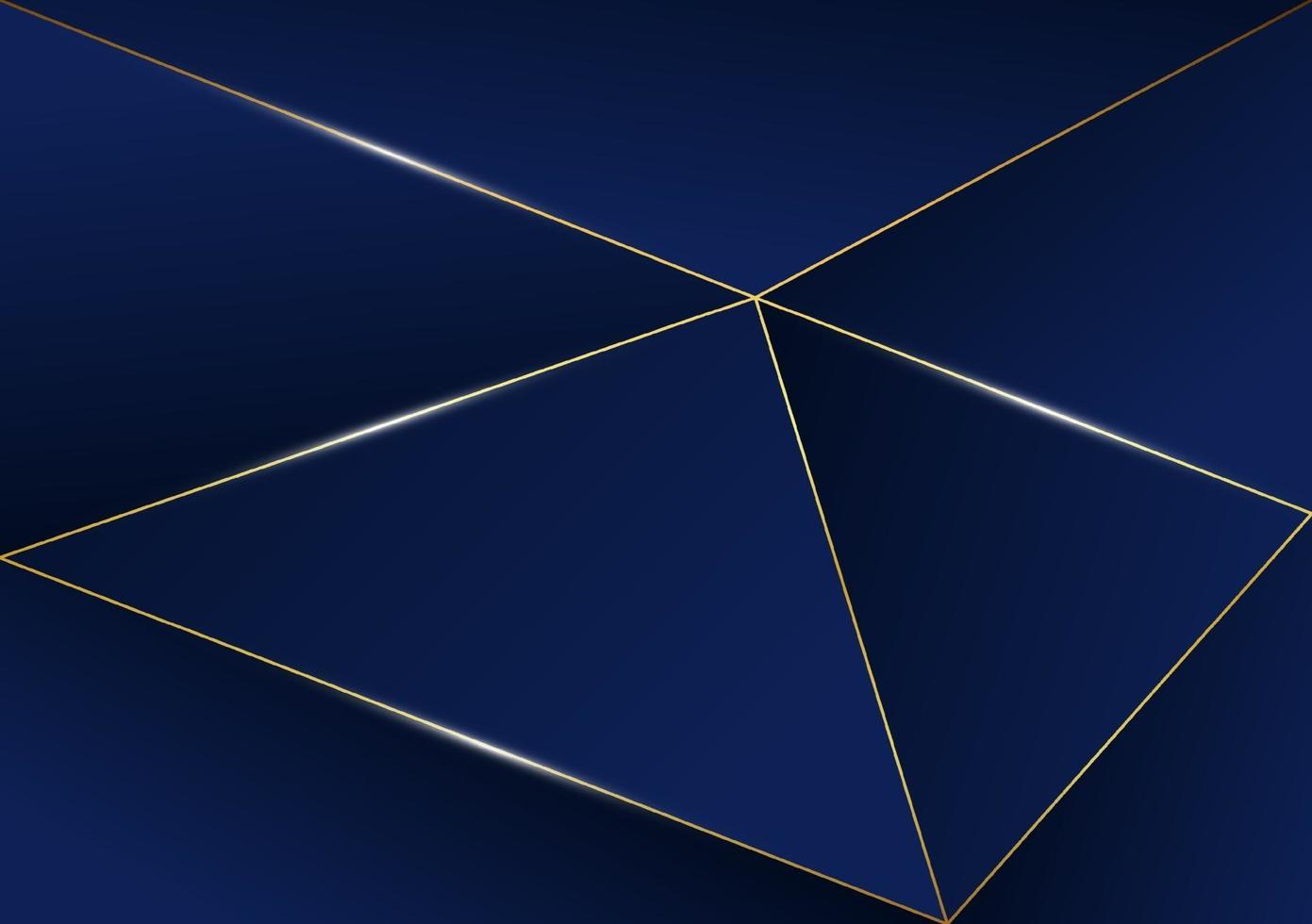 Abstract polygonal pattern luxury golden line with dark blue template background. premium style for poster, cover, print, artwork. Vector illustration