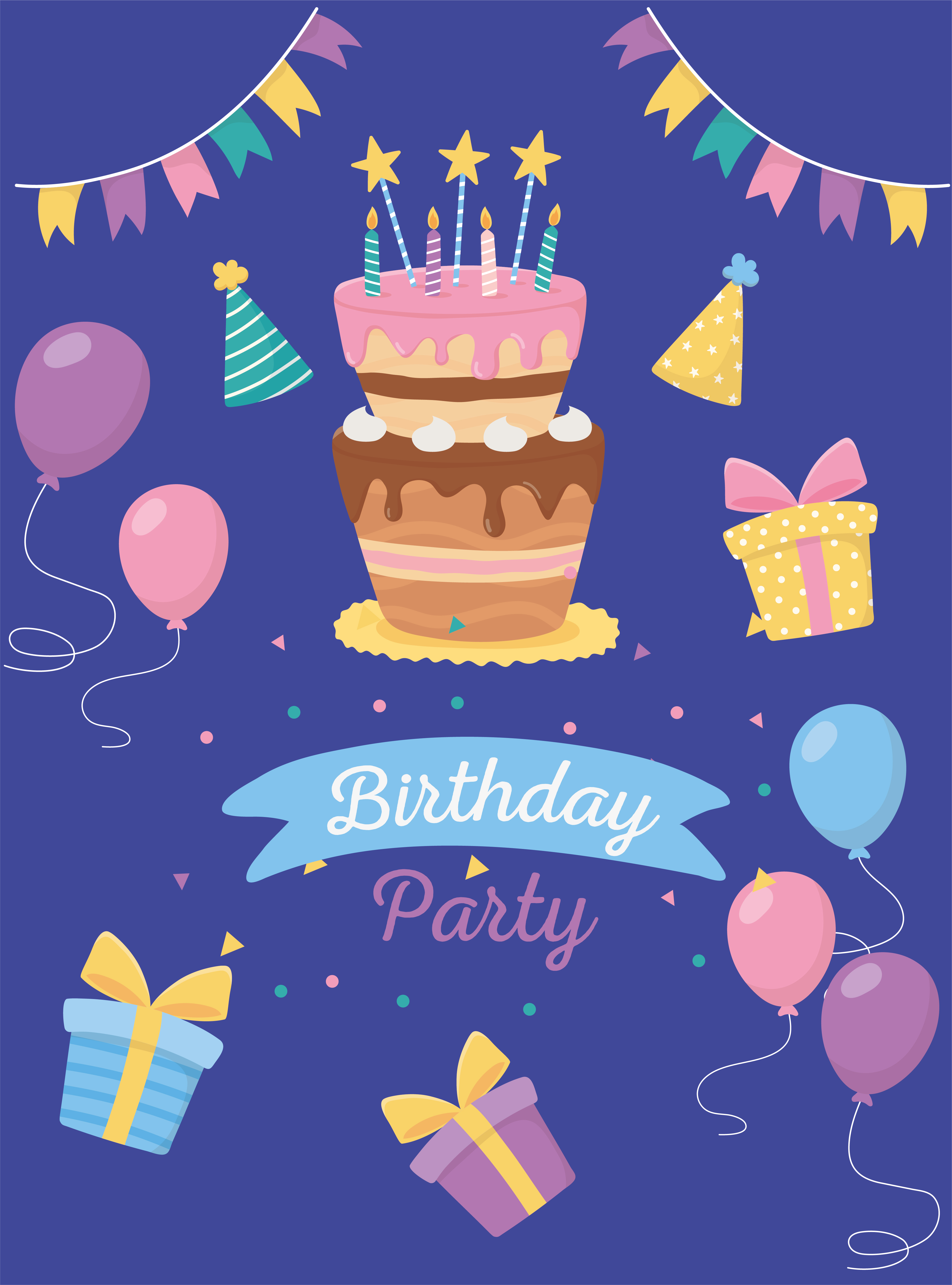 happy birthday celebration card 2064863 Vector Art at Vecteezy