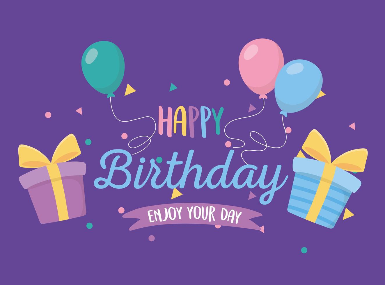 tarjeta de celebración de feliz cumpleaños vector