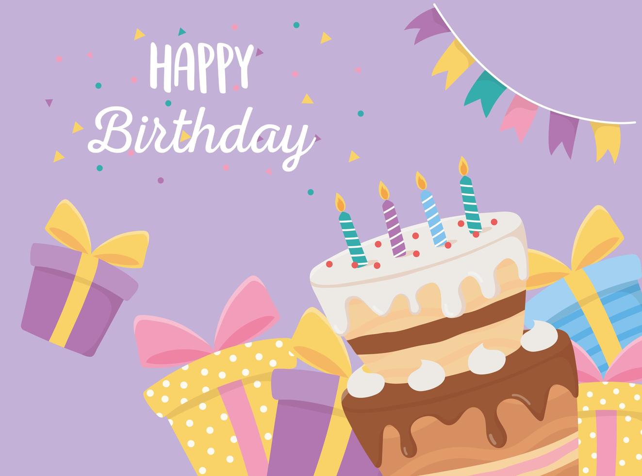 happy birthday celebration card vector