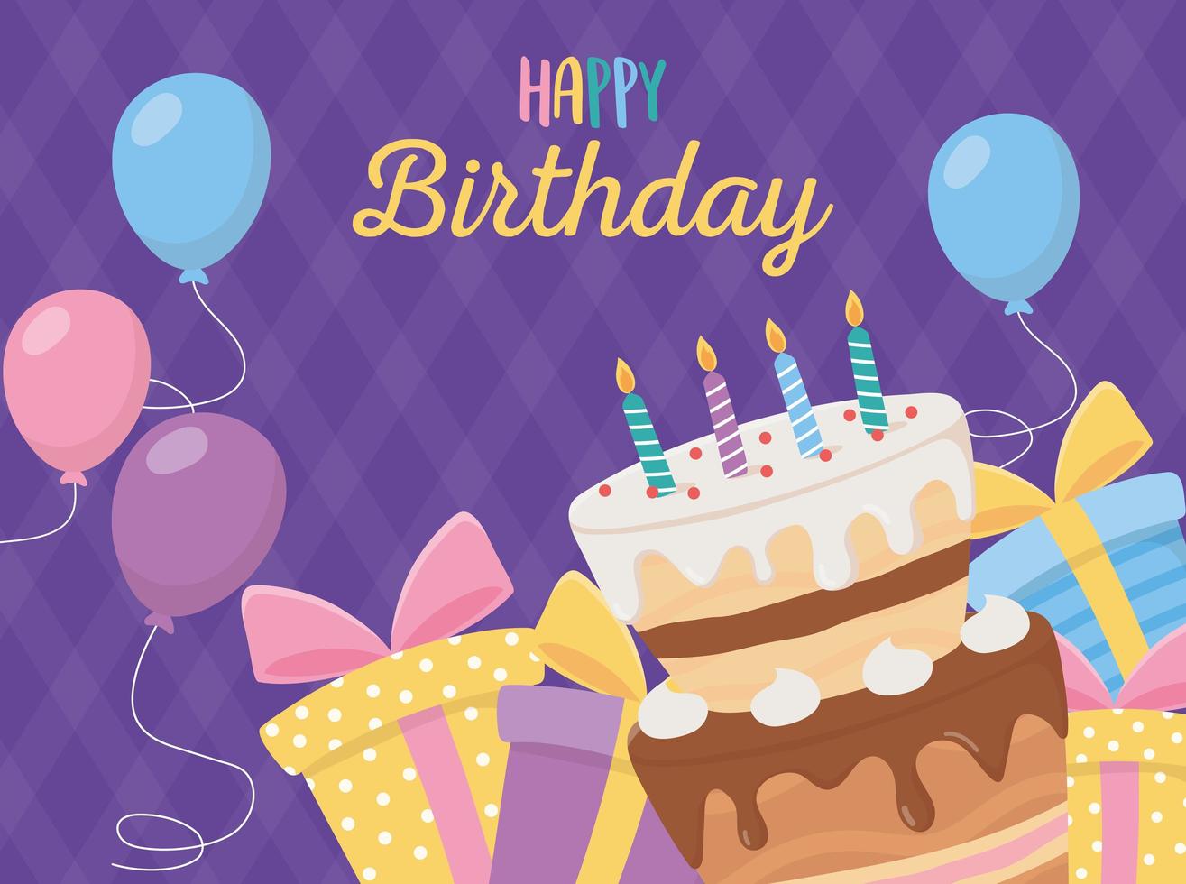 happy birthday celebration card vector