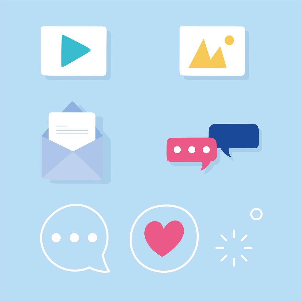 social media icon set vector