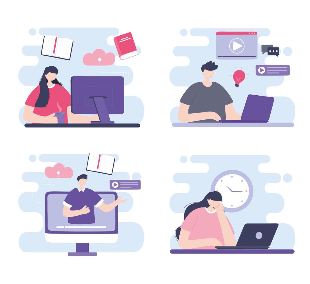 formación online con personas vector