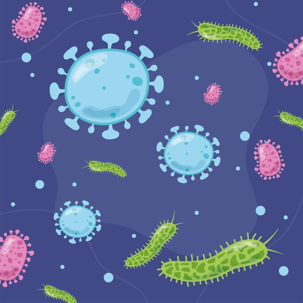 Fondo de patrón de bacterias y virus vector