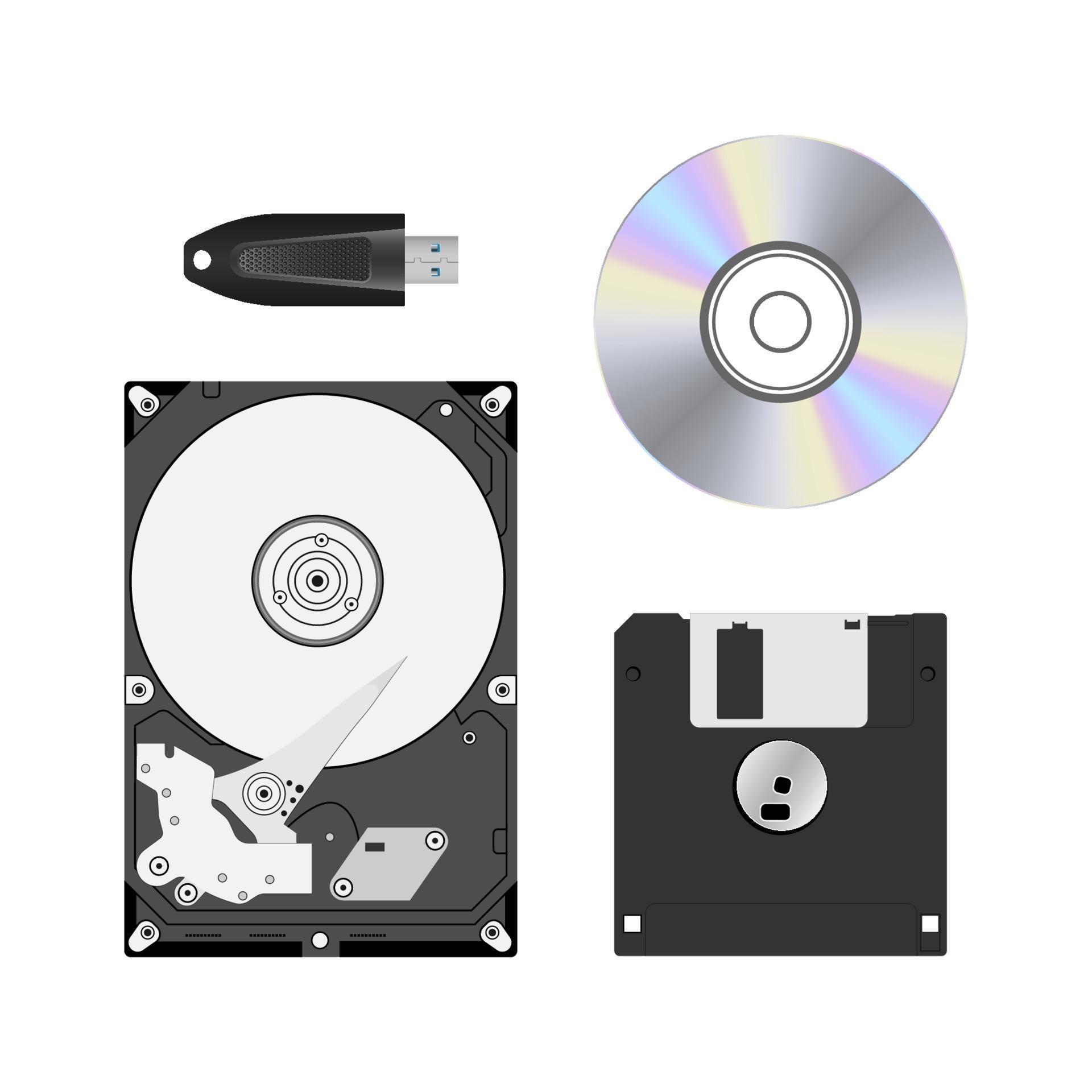 Data storage devices set isolated on white background, vector illustration 2065026 Vector Art at