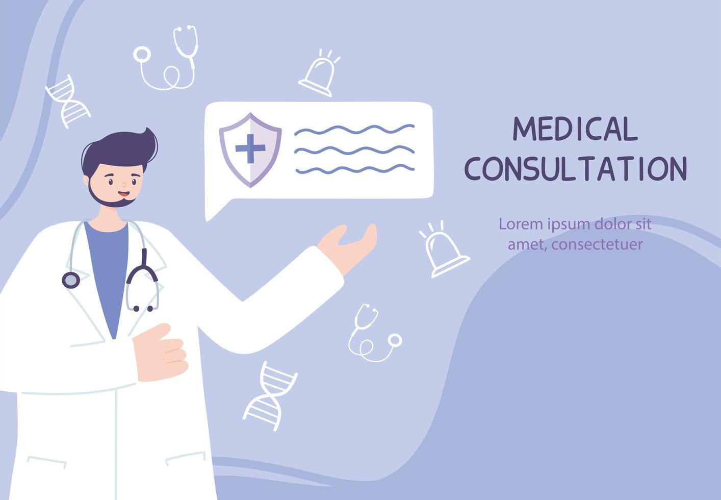 plantilla de banner de atención médica en línea vector