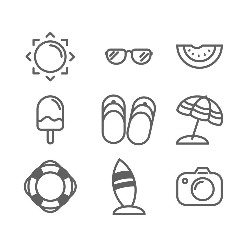 conjunto de iconos de verano. vector