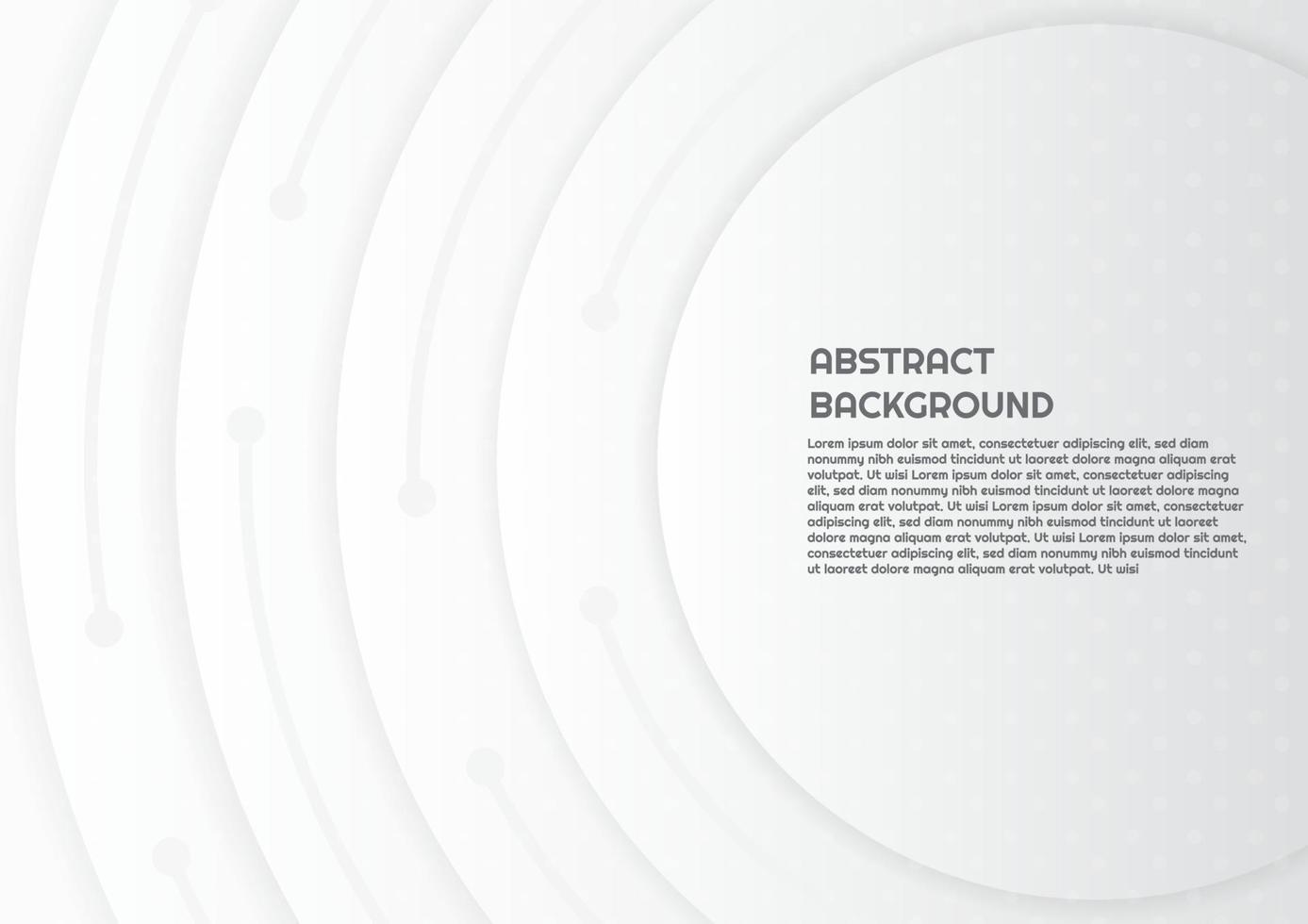 Abstract concentric circles background design in white style with space for text vector