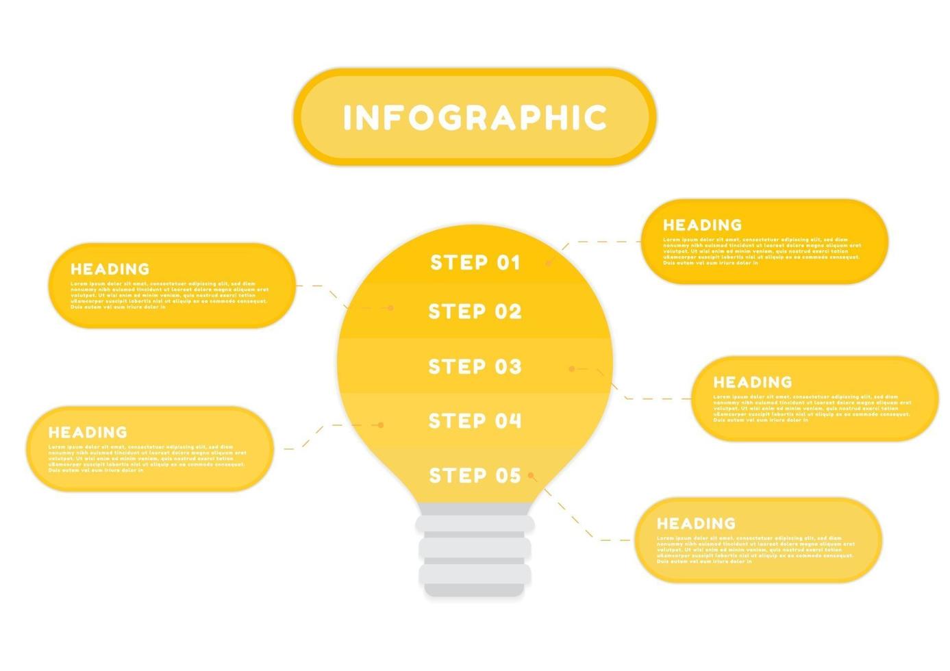 Infographic light bulb with fact bubbles vector