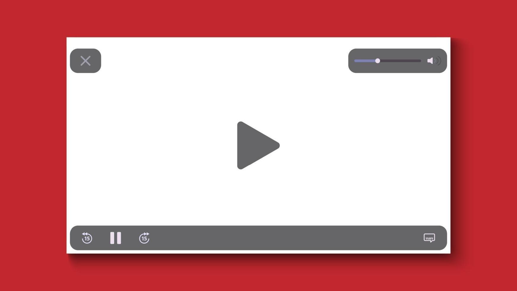 Video player flat design on white background, vector illustration