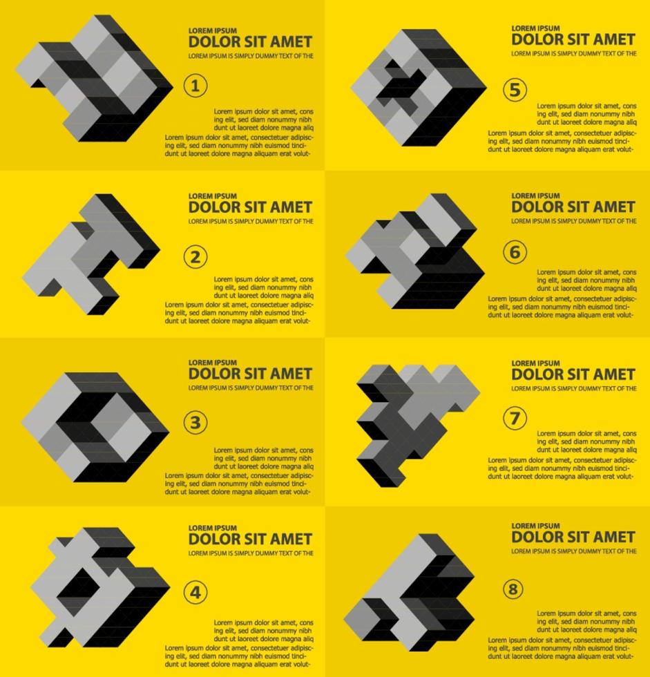 el cubo tridimensional abstracto como elemento de plantilla de diseño vector