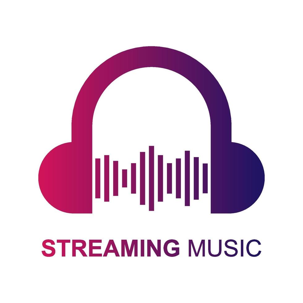 Music streaming icon logo, vector illustration
