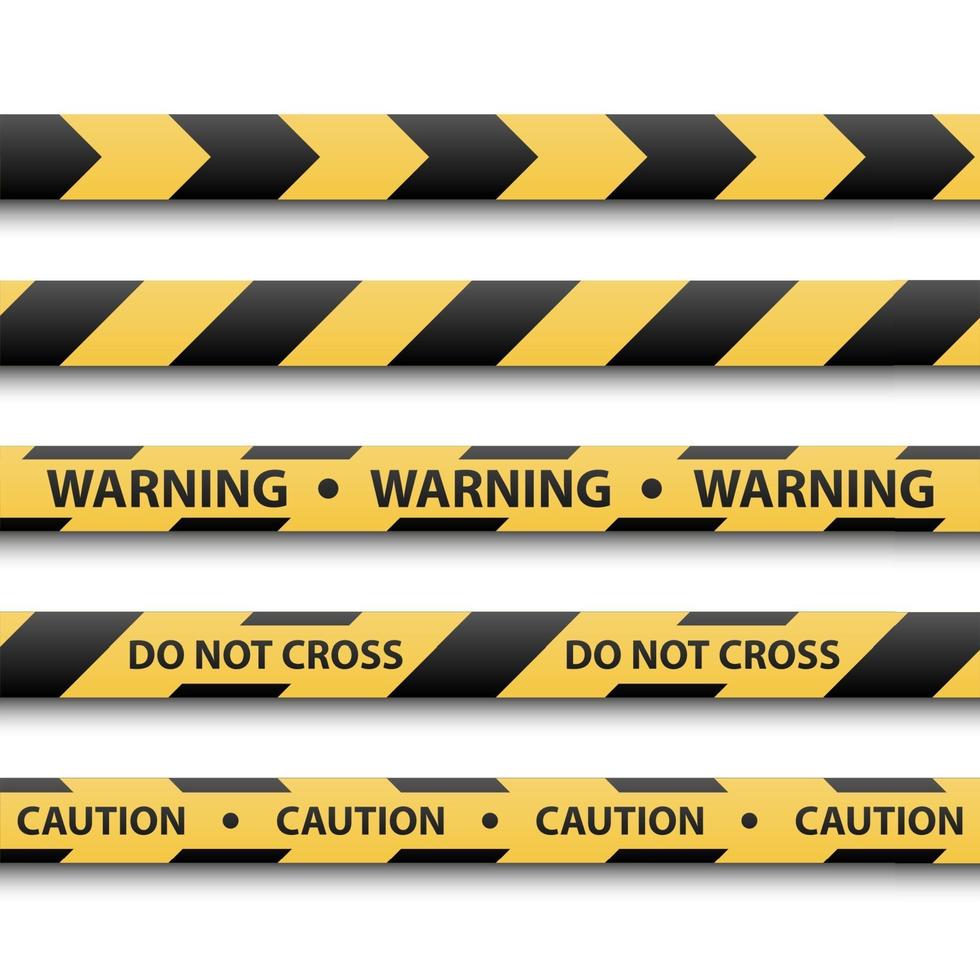 Warning sign, yellow and black stripe tapes, vector illustration