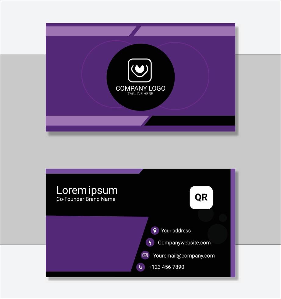 Purple professional business card template vector