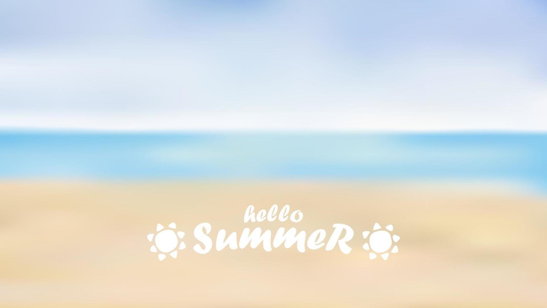 Playa de verano borrosa, concepto de verano de fondo, ilustración vectorial vector