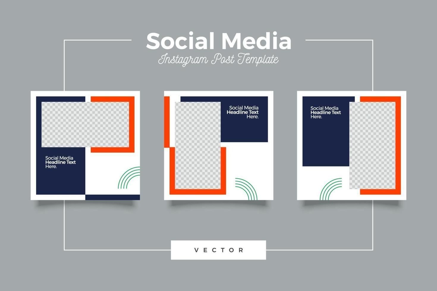 Light modern social media post banner bundle vector