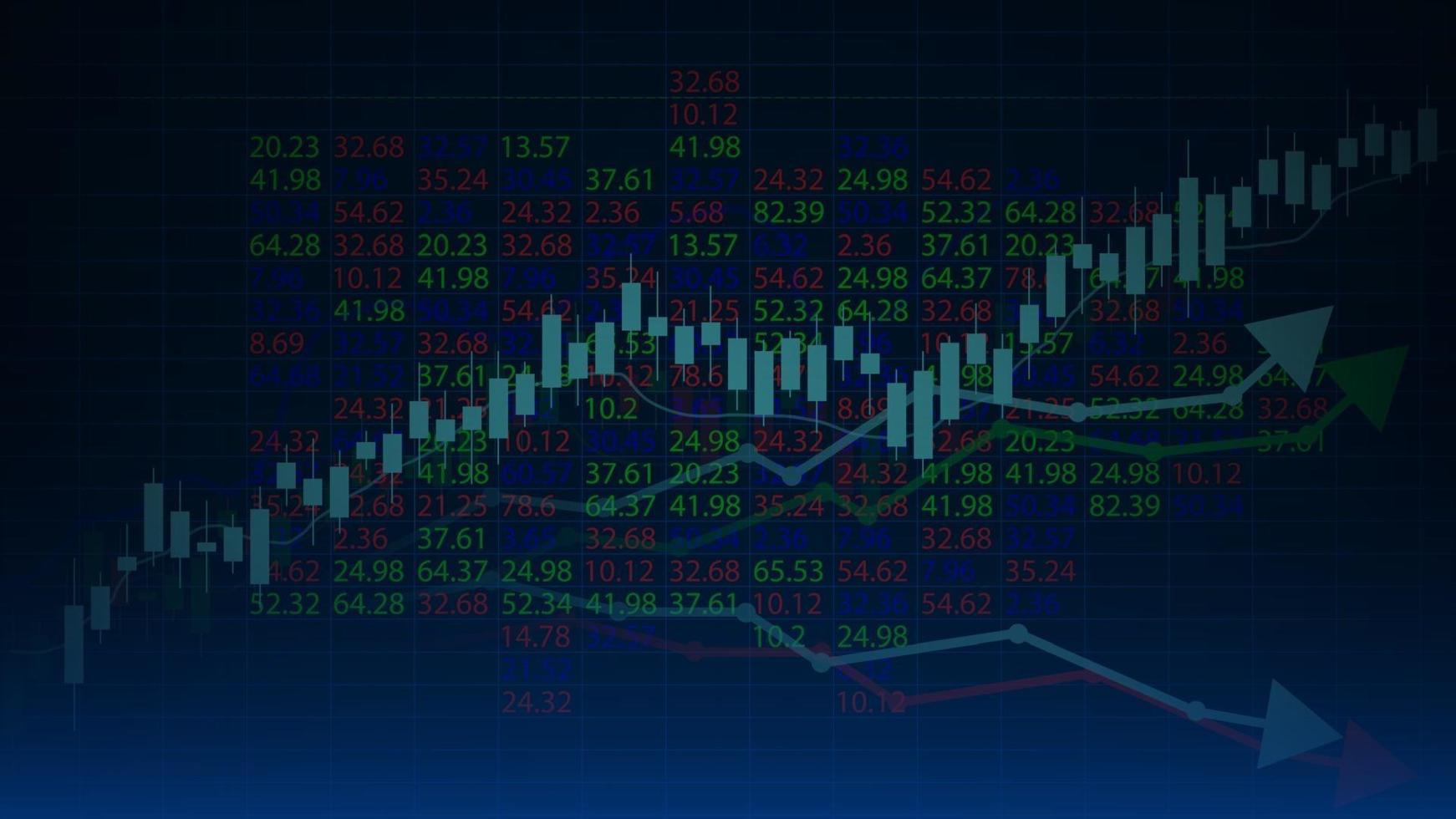 Stock market graph trading chart for business and financial concepts, vector illustration