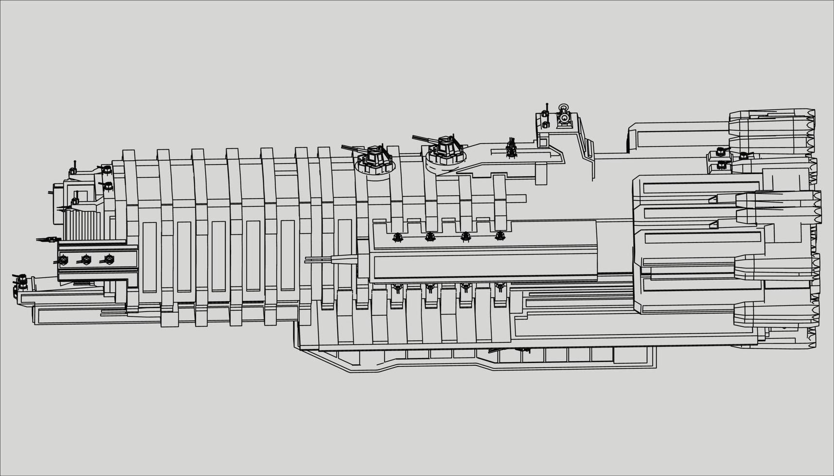 lineart de la nave espacial vector