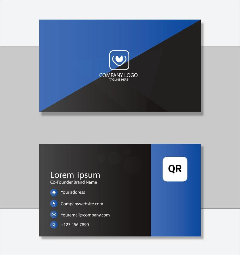 Blue professional business card template vector