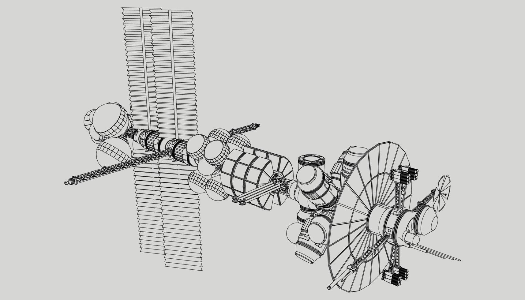 lineart de la nave espacial vector