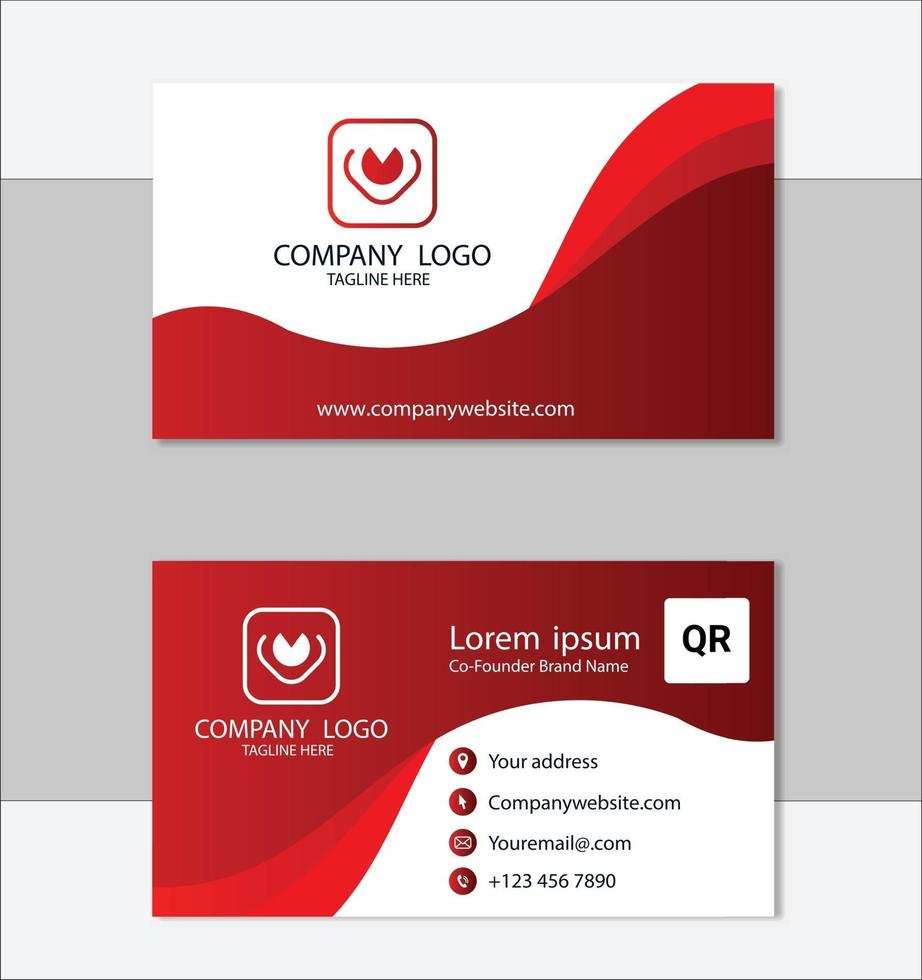 Red professional business card template vector