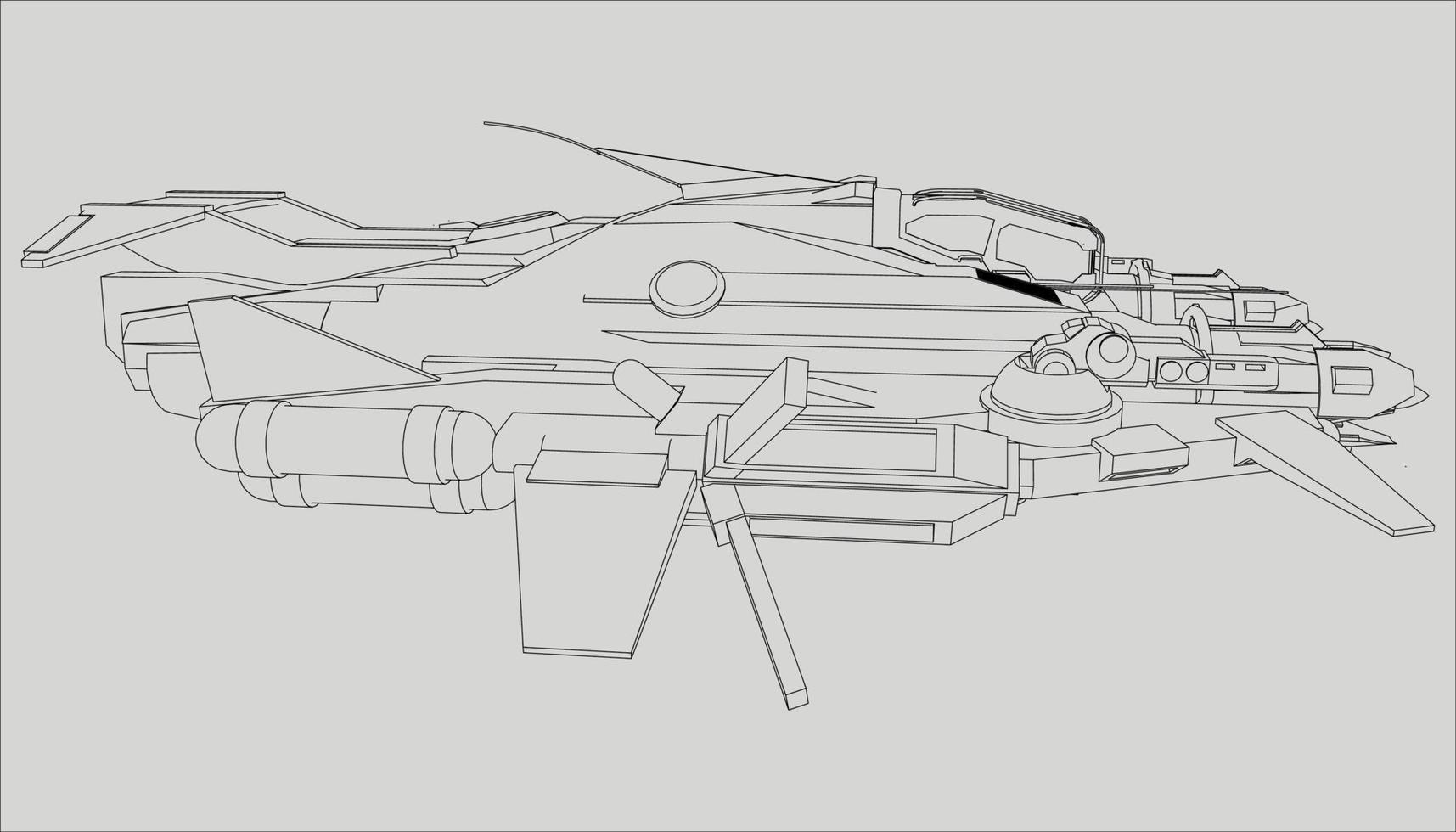 lineart from the spaceship vector