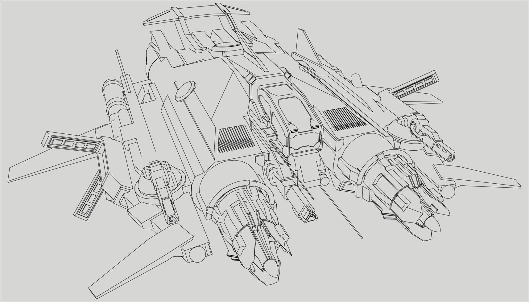 lineart from the spaceship vector