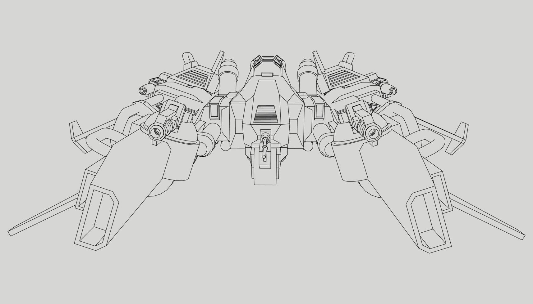 lineart de la nave espacial vector