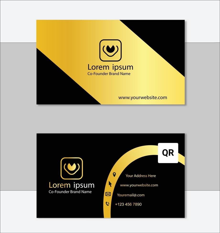 Golden professional business card template vector