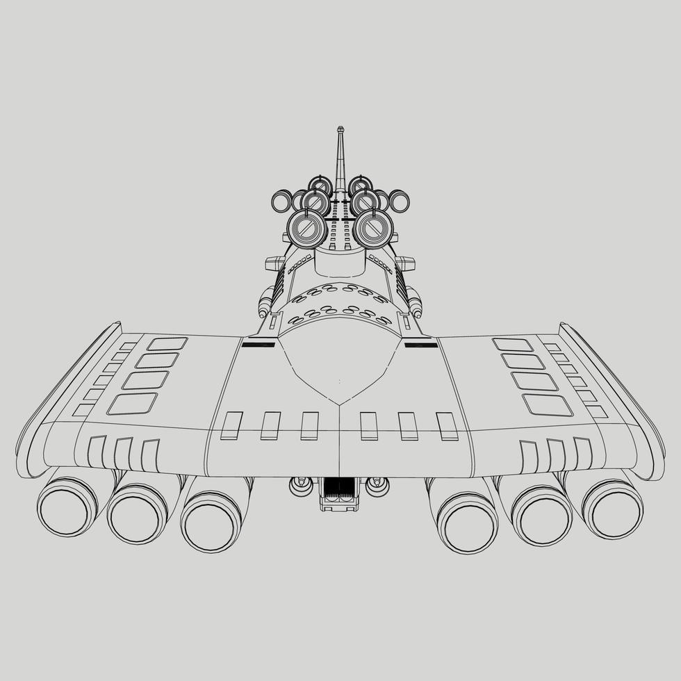 lineart de la nave espacial vector