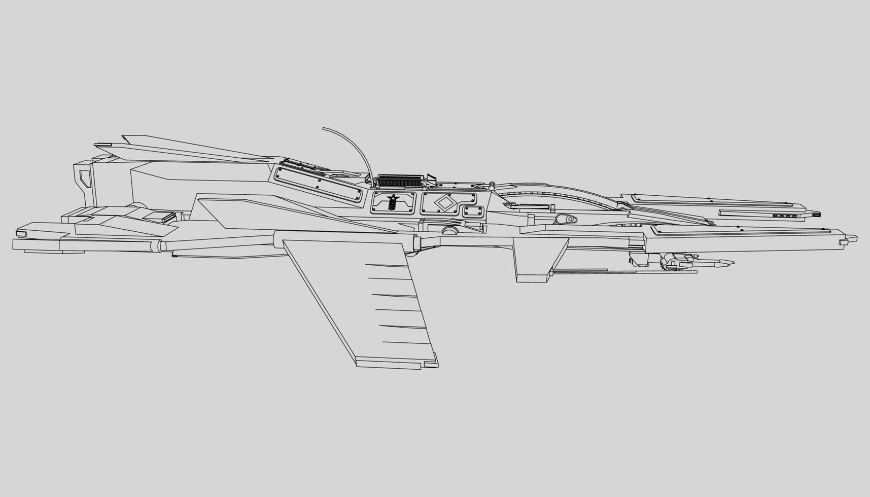 lineart from the spaceship vector