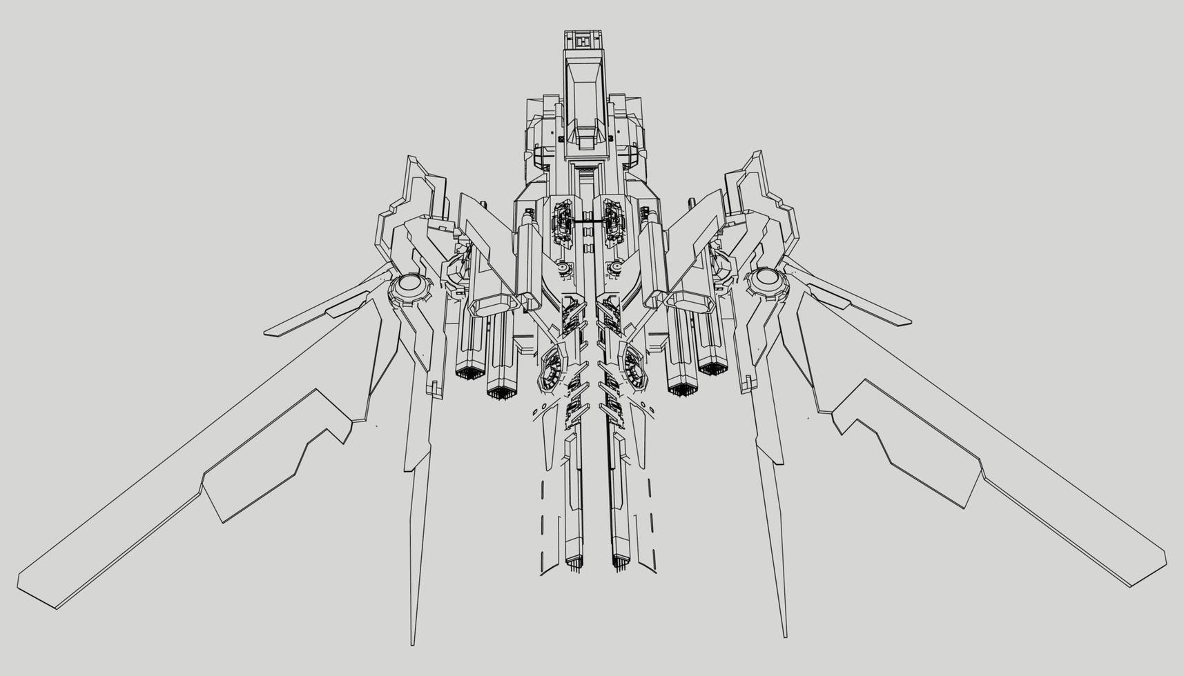 lineart from the spaceship vector