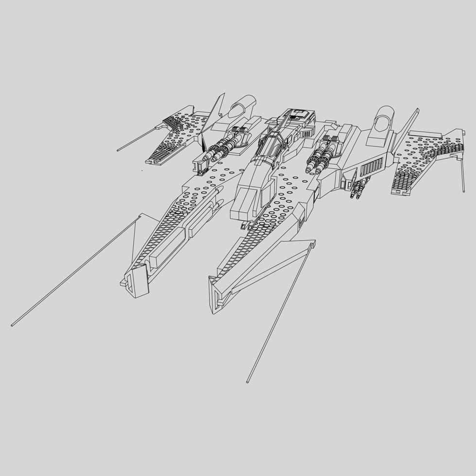 lineart from the spaceship vector