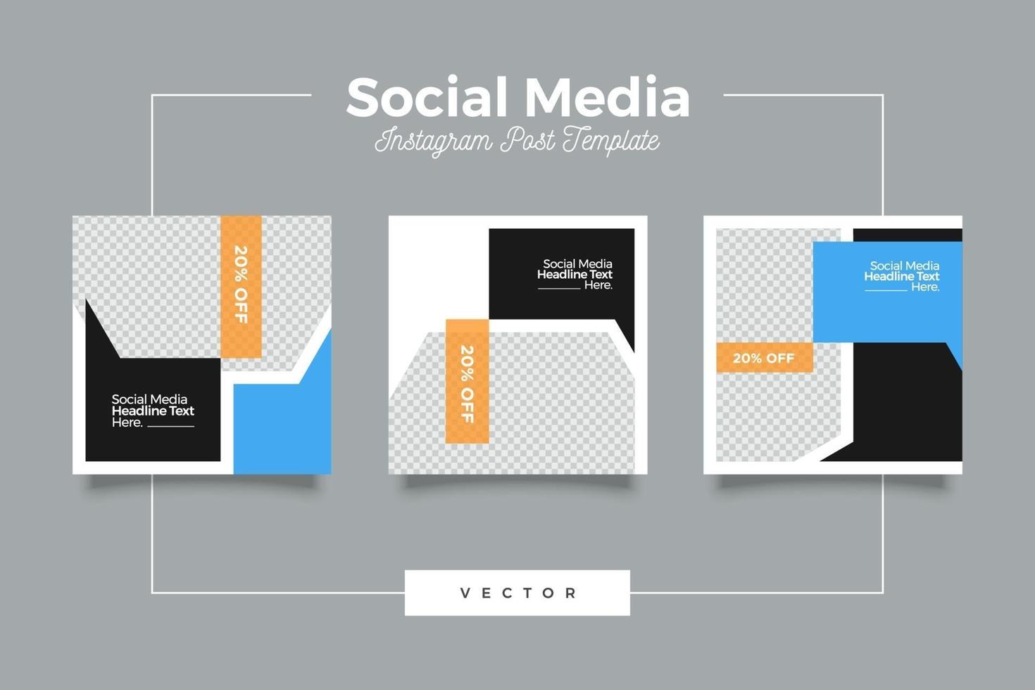 Digital sale modern social media template banner set vector
