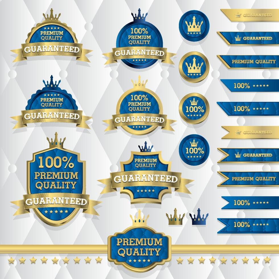 Set of classic gold labels, Vintage elements, Premium quality, Limited edition, Special offer, vector illustration