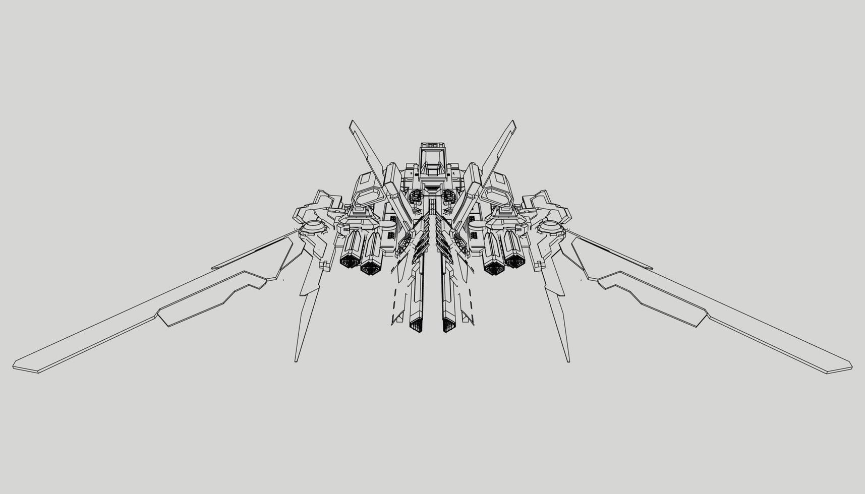 lineart from the spaceship vector