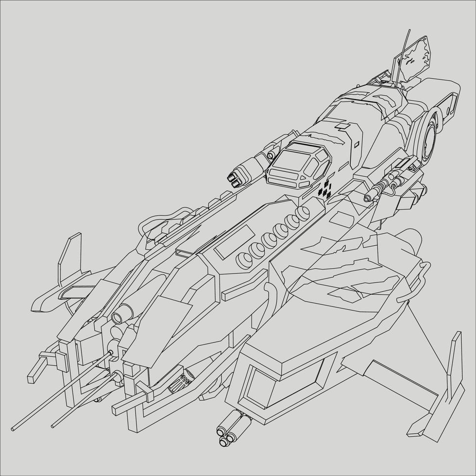 lineart from the spaceship vector