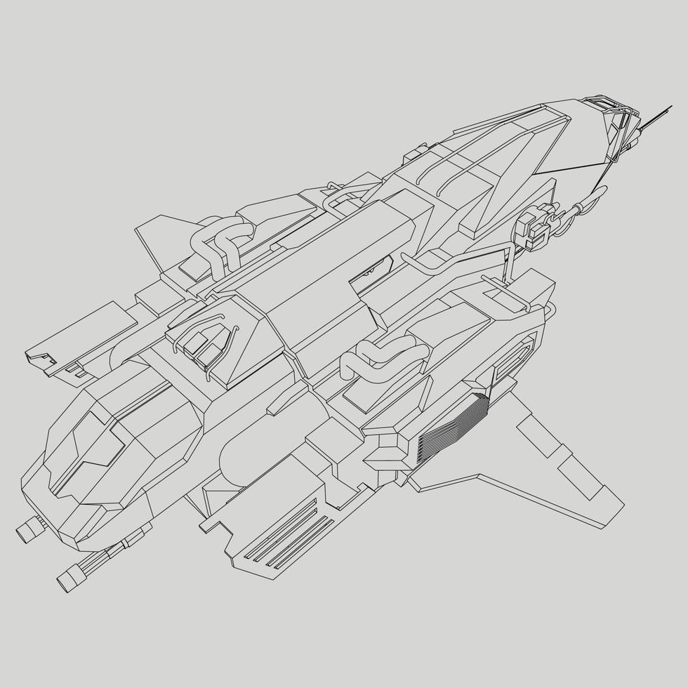 lineart from the spaceship vector