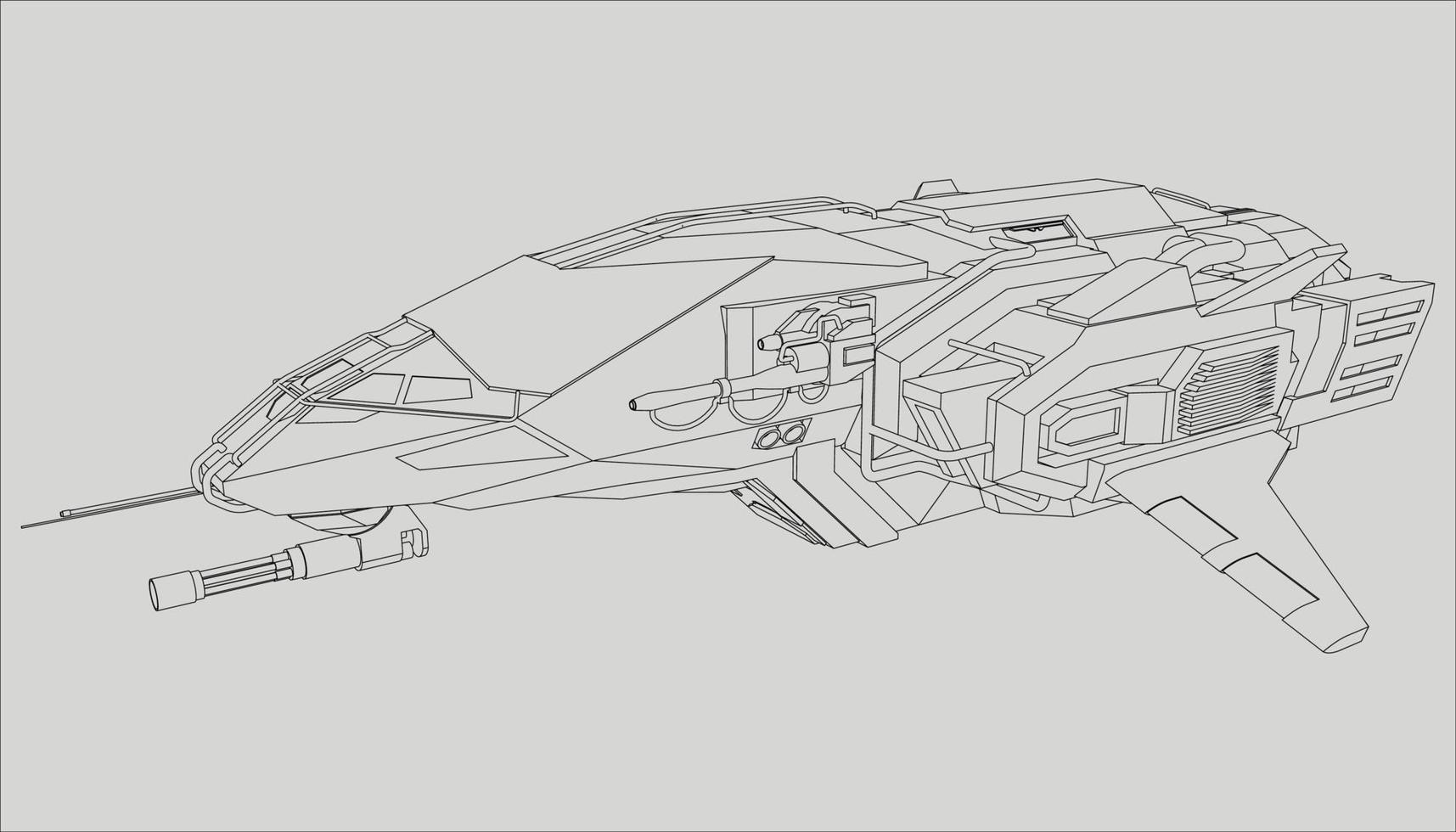 lineart from the spaceship vector