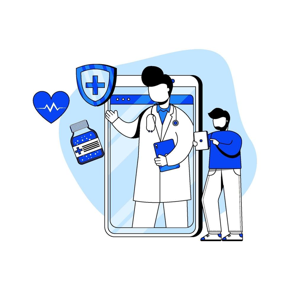 Online doctor and Healthcare icon concept vector