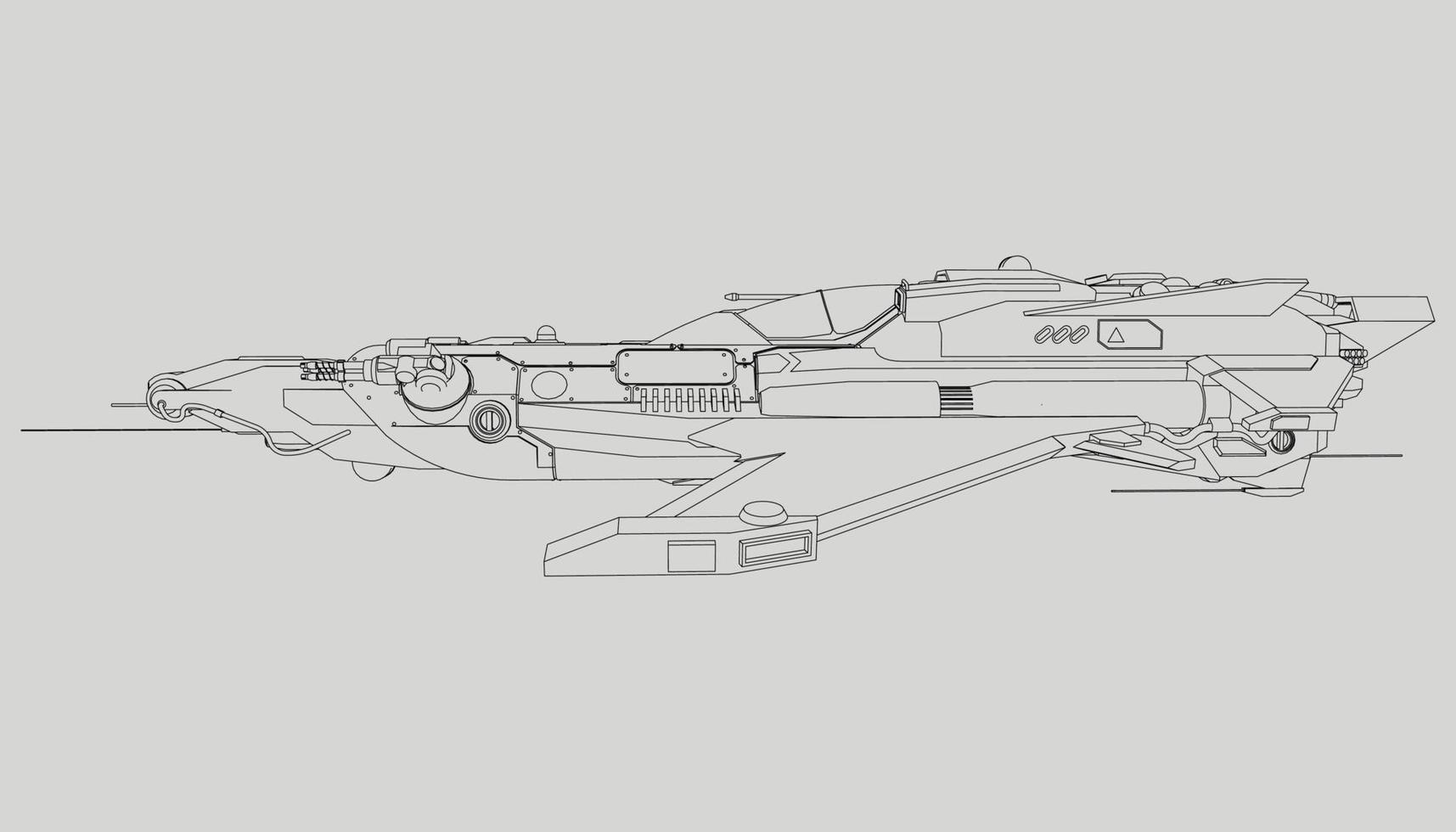 lineart de la nave espacial vector