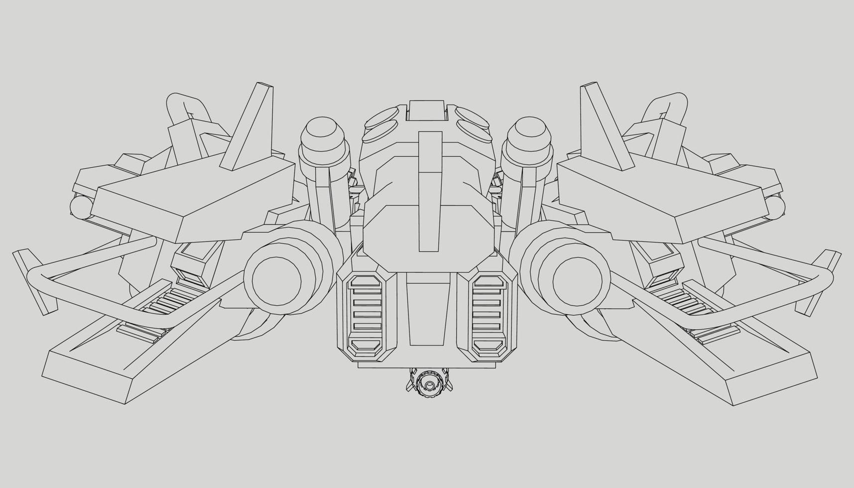 lineart de la nave espacial vector