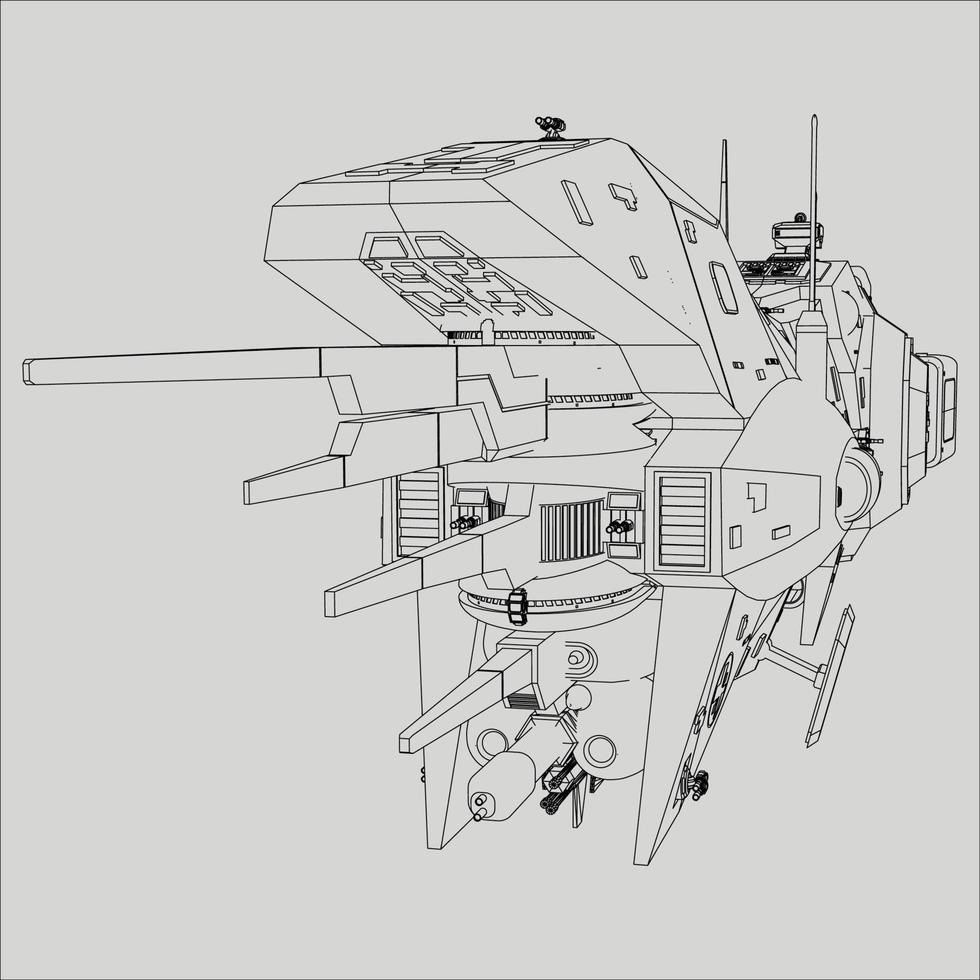 lineart from the spaceship vector