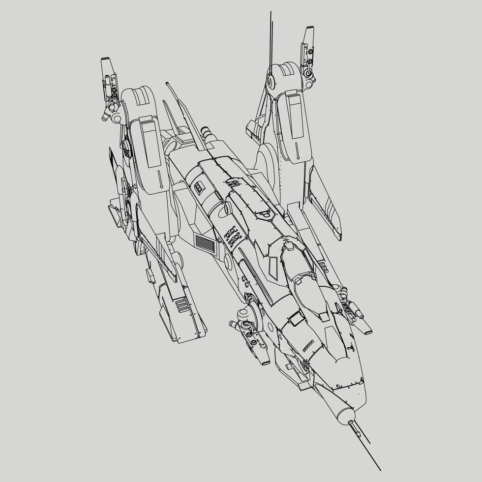 lineart from the spaceship vector