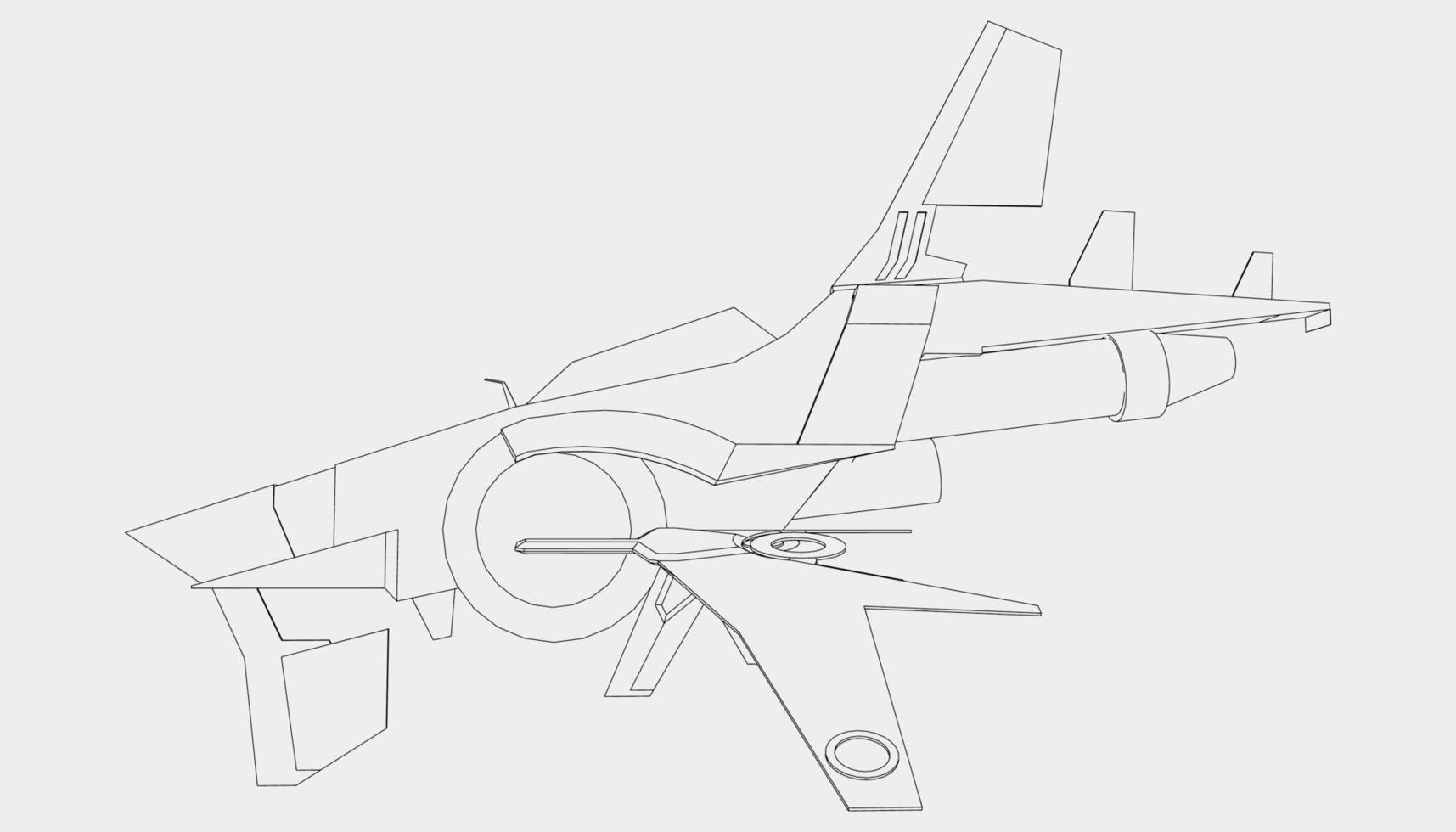 lineart from the spaceship vector