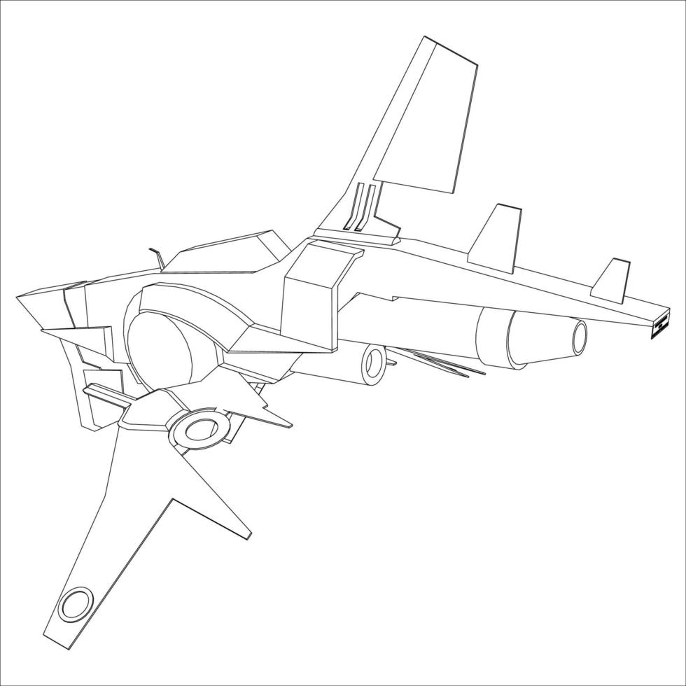 lineart from the spaceship vector