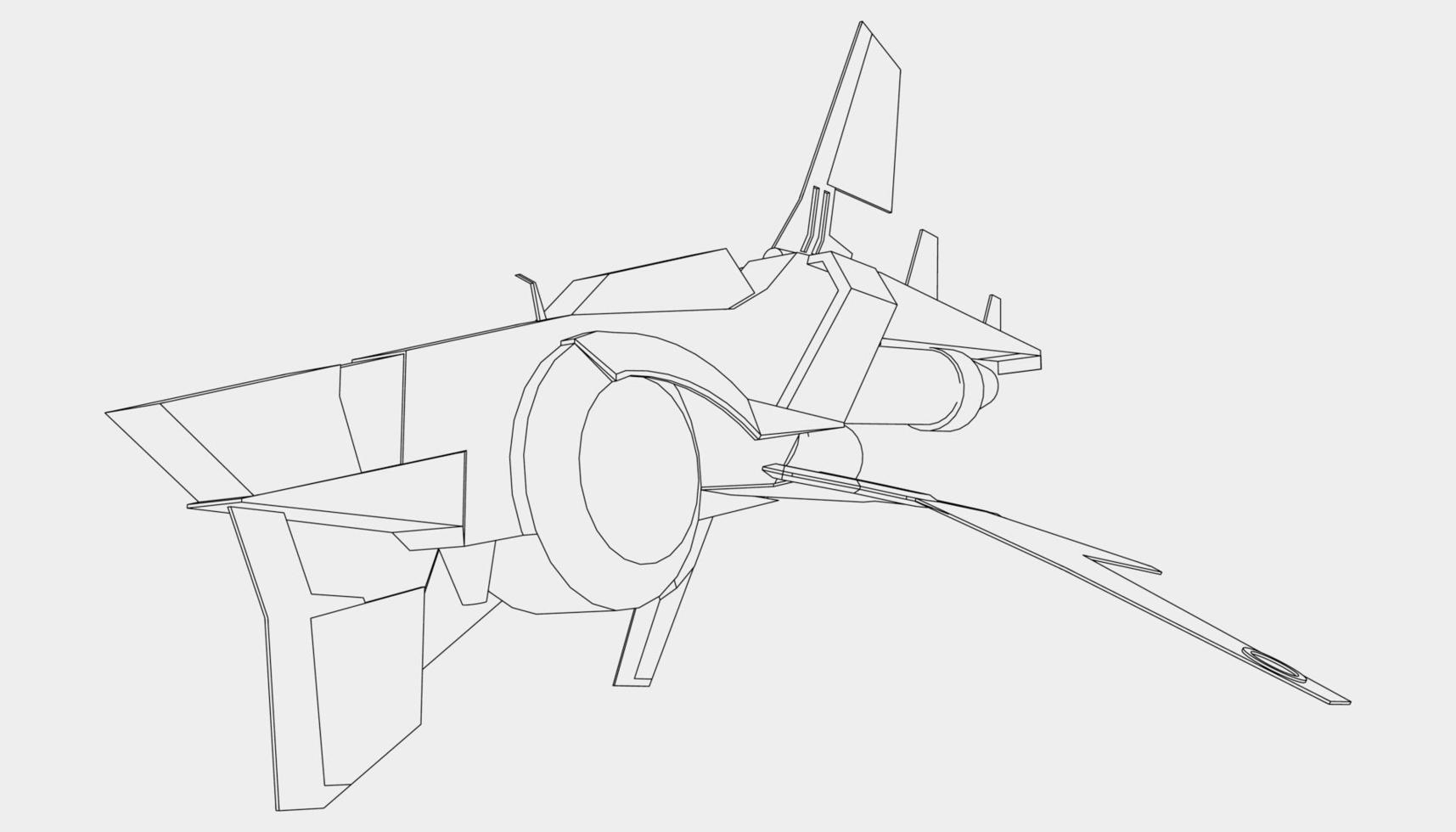 lineart de la nave espacial vector