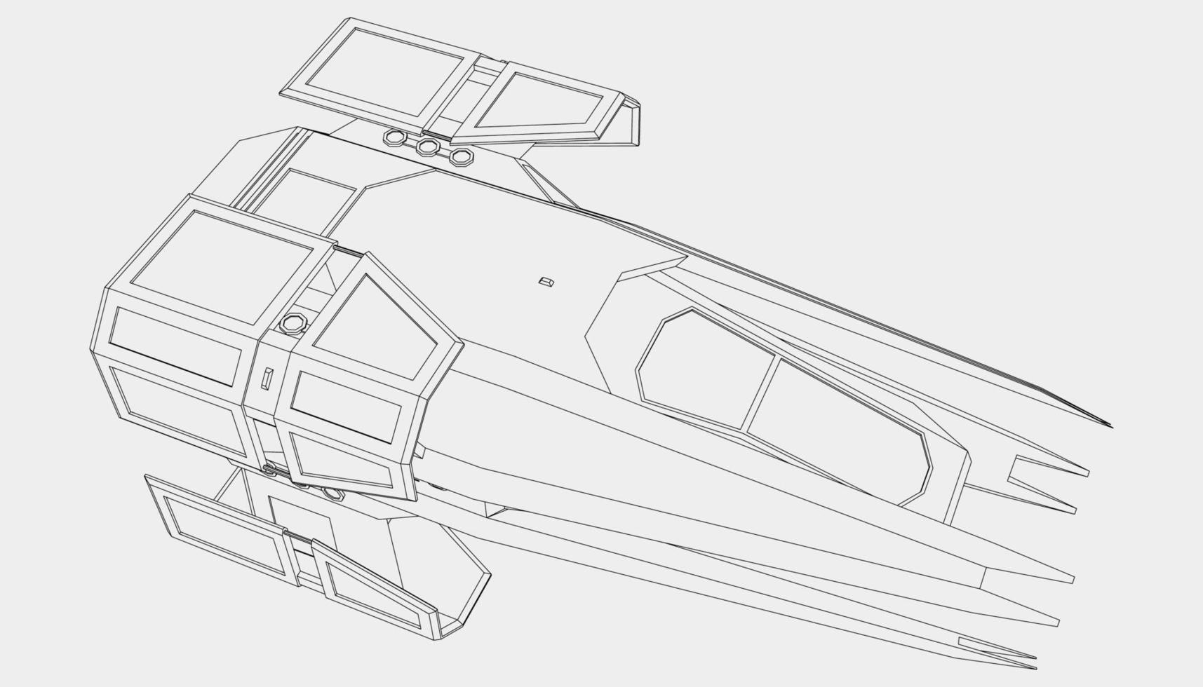 lineart de la nave espacial vector