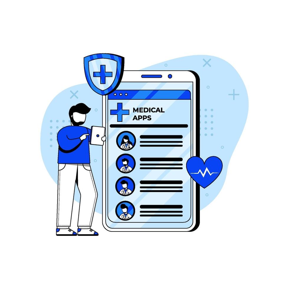 Online Doctor icon concept vector
